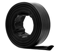 DAVCO 2" ID × 100 ft Black Pool Backwash Hose, Heavy Duty Reinforced PVC Lay Flat Water Discharge Pump Hoses For Swimming Drain Pools and Clean Filters