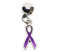 Dave The Bunny Breast Cancer Gifts for Women - Purple Ribbon Charm for Epilepsy Awareness, Cancer Care Gifts for Women, Elegant Jewelry Accessory for Cancer Support and Awareness Initiatives