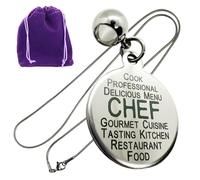 Dave The Bunny Chef Necklace - Gifts for a Chef Elegant Stainless Steel Snake Chain with Metal Alloy Charm - Great Chef Gifts for Men and Women - Unique Chef Accessories