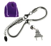 Dave The Bunny Electrical Plug Charm Bracelet - Stainless Steel Snake Chain with Metal Alloy Electric Plug Charm, Ideal Power Plug Themed Jewelry for Men and Women. Makes a great Electrician Gift.