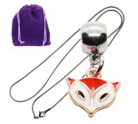 Dave The Bunny Elegant Fox Necklace on Stainless Steel Snake Chain, Perfect Decor and Fox Gifts for Animal Lovers, Great Jewelry Accessory with Intricate Design, Ideal for All Occasions
