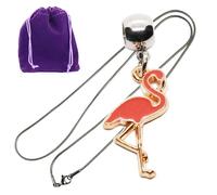 Dave The Bunny Flamingo Necklace with Stainless Steel Snake Chain - Elegant Flamingo Decor, Perfect Flamingo Gifts for Her, Ideal for Flamingo Party Decorations