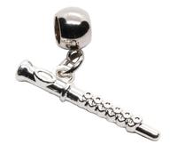 Dave The Bunny Flute Charm with Stainless Steel Connector for Musical Instruments - Ideal Flute Instrument Accessory for Music Teacher Gifts