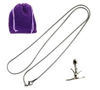 Dave The Bunny Gymnastics Necklace - Gymnastics Stuff Stainless Steel Snake Chain with Metal Alloy Charm, Ideal Gymnastics Gifts for Enthusiasts, Perfect for Gymnastics Party Favors