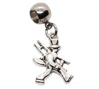 Dave The Bunny Metal Alloy Handyman Charm with Stainless Steel Connector, Versatile Tools Inspired Dad Gifts Pendant Accessory and Unique