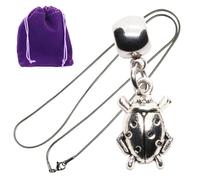 Dave The Bunny Silver Ladybug Pendant Necklace, Lady Bug Charm on Delicate Chain with Gift Pouch, Lady Bug Accessories for Women Nature Inspired Jewelry