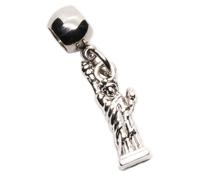 Dave The Bunny Silver Statue Charm Bead for USA Travel Memories, Detailed New York Icon Pendant for Bracelet or Necklace, High Polish Dangle Statue Gift for Patriotic Jewelry Lovers