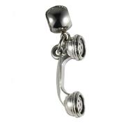 Dave The Bunny Telephone Charm Jewelry, Alloy Steel, No Gemstone