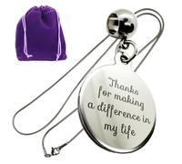Dave The Bunny Thank You Necklace - Stainless Steel Snake Chain Bracelet with Metal Alloy Charm - Elegant Graduation Thank You Gift for Teacher or Coach - Perfect Appreciation Present