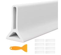 Daveinmic 26PC Wet Room Floor Barrier for Bathroom,Shower Tray | Silicone Shower Dam Door Threshold,Bath Edging Trim Water Retaining Seal Strip,Self-Adhesive Water Stopper for Kitchen Sink