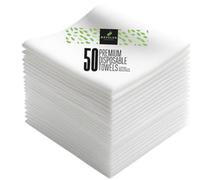 DAVELEN Disposable Large Luxury Towels (50-Count) Spa and Salon Quality Softness for Guests, Clients | Hair, Face, Body Use | Luxurious Comfort, Ecofriendly | Towels Size: 31.5” x 15 (white)