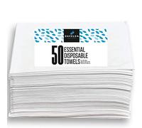 DAVELEN Essential Disposable Hair Towel for Women, 50 Pack 32 inch X 16 inch, Super Absorbent Quick Dry Hair for Drying Curly, Long & Thick Hair (White) (50)