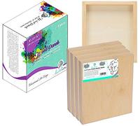 Daveliou 20 x 25 cm Wood Canvas Boards for Painting, Arts, Crafts, Wood Burning, Shadowbox, Oils, Acrylics, and More (5 Pack)