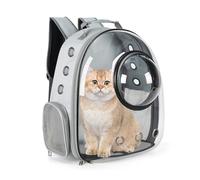 DAVEMED Breathable Cat Backpack Carrier,Bubble Backpack for Puppy Kitten Small Animals,Transparent Pet Bag Carrier for Hiking,Travelling,Camping,Outdoors,Grey