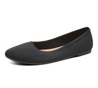 Davena Women's Knit Pointed Toe Ballet Flats Breathable Mesh Dress Shoes Memory Foam Comfort Walking Shoes Business Casual Flats for Office & Daily Wear, Black, 4.5 UK