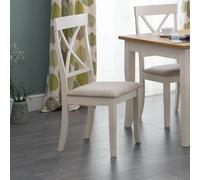 Davenport Dining Chair - Set of 2 - Cross Back - Ivory
