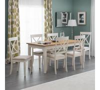 Davenport Dining Set - 6 Seater - 150cm - 6 Chairs - Ivory