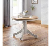 Davenport Dining Table - 2 Seater - 106cm - Round - Pedestal - Grey and Oak