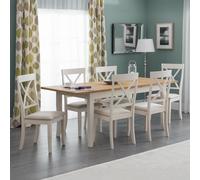 Davenport Extending Dining Set - 4-6 Seater - 150cm-190cm - Ivory