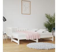 davey solid pinewood pull-out single day bed in white