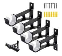 Davfiecn4 Pack Single Curtain Rod Brackets - Heavy Duty Curtain Rod Holders, Ceiling Mount, Supports 25mm-30mm Drapery Pole