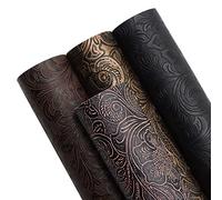 David Accessories Bump Texture Faux Leather Sheet 4 Pcs 7.7" x 12.9" (20 cm x 33 cm) Plain Geometric Pattern Printed Faux Leather Fabric Sheet for DIY Bows Earrings Making Crafts (Bump Texture)