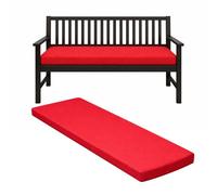 David & Amaya Outdoor Garden 2/3/4 Seater Bench Cushion Waterproof Comfortable Replacement Seat Pads Zip Cover for Rattan, Patio, Lawn, Balcony & Indoor Furniture (Red, 4 Seater (170x52x6cm))