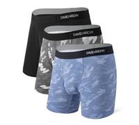 DAVID ARCHY Boxers for Men Quick-Dry Highly Stretchy Sports Mens Underwear Comfortable Soft Long-leg Men's Boxer Briefs for High-intensity Exercise Sweat Heavily Multi-pack