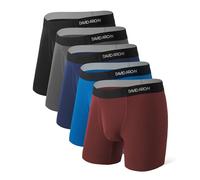 DAVID ARCHY Boxers for Men Quick-Dry Highly Stretchy Sports Mens Underwear Comfortable Soft Long-leg Men's Boxer Briefs for High-intensity Exercise Sweat Heavily 5 Pack