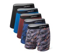 DAVID ARCHY Boxers for Men Quick-Dry Highly Stretchy Sports Mens Underwear Comfortable Soft Long-leg Men's Boxer Briefs for High-intensity Exercise Sweat Heavily 5 Pack