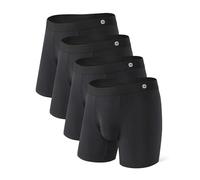 DAVID ARCHY Men’s 60s Micro Modal Knit Texture Boxer Briefs 4 Pack Ultra Soft Breathable Stretch Support Pouch Mens Underwear, Moisture Wicking Comfortable Fit for Work Gym Travel Everyday