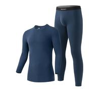 DAVID ARCHY Men’s Lightweight Thermal Underwear Breathable Comfort for Cold Weather, Ideal for Active Use, Ｂ-dark Blue, Large