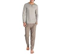 DAVID ARCHY Men's 100% Cotton Pyjamas Set, Henley Collar, Black, Navy Blue, Dark Grey, M, Adult Men's Home Use Loungewear