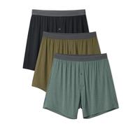 DAVID ARCHY Mens Bamboo Boxer Shorts 3 Pack Loose Fit Breathable Mens Underwear Ultra Soft Relaxed Boxers with Button Lightweight Comfort for Sleep, Lounge & Daily Wear