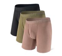 DAVID ARCHY Men's Boxer Bamboo Boxer Shorts Men's Underwear Multipack with Pouch and Fly, Ultra Soft and Breathable - 3 Pack