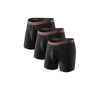 DAVID ARCHY Men's Boxer Briefs Bamboo Rayon with 3D Pouch Ultra Soft and Breathable Fitted Underwear 3 Pack , Black , X-Large