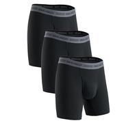DAVID ARCHY Mens Boxer Briefs Natural Cotton Strech Underwear Good Fit Soft Breathable Moisture-wicking Underpants 35MM Belt 3D Pouch Men's Boxer Shorts Long Cotton Boxers for Men 3 Pack M