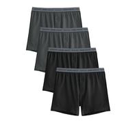 DAVID ARCHY Men's Boxer Cotton Underwear Soft Breathable Boxer Shorts Home Sleep Pants With Buttons Multi-pack (UK, Alpha, L, Regular, Regular, Black*2+Grey*2)