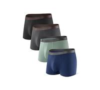 DAVID ARCHY Men's Boxer Shorts Trunks, Bamboo Men's Boxers Shorts with 3D Pouch Multipack, Ultra Soft and Breathable - 4 Pack