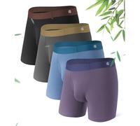 DAVID ARCHY Mens Boxers 4 Pack Bamboo Cool Fresh Ultra Soft Comfortable Mens Boxer Shorts Underwear Men's Boxer Briefs Underwear 3D Pouch