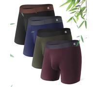 DAVID ARCHY Mens Boxers 4 Pack Bamboo Cool Fresh Ultra Soft Comfortable Mens Boxer Shorts Underwear Men's Boxer Briefs Underwear 3D Pouch