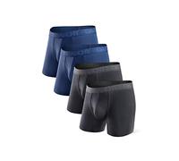 DAVID ARCHY Men's Boxers 40s Bamboo Men's Underwear with Pouch and Fly, Ultra Soft and Breathable Men's Boxer Shorts Inseam 5.5" 4 Pack