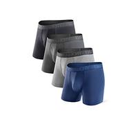 DAVID ARCHY Men's Boxers 40s Bamboo Men's Underwear with Pouch and Fly, Ultra Soft and Breathable Men's Boxer Shorts Inseam 5.5" 4 Pack