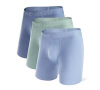 DAVID ARCHY Men's Boxers 40s Bamboo Men's Underwear with Pouch and Fly, Ultra Soft and Breathable Men's Boxer Shorts Inseam 8" 3 Pack