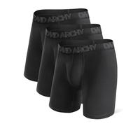 DAVID ARCHY Men's Boxers 40s Bamboo Men's Underwear with Pouch and Fly, Ultra Soft and Breathable Men's Boxer Shorts Inseam 8" 3 Pack