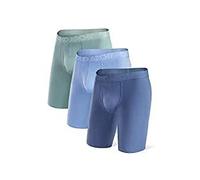 DAVID ARCHY Men's Boxers 40s Bamboo Men's Underwear with Pouch and Fly, Ultra Soft and Breathable Men's Boxer Shorts Inseam 8" 3 Pack
