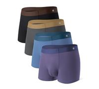 DAVID ARCHY Mens Boxers Trunks 4 Pack Bamboo Cool Fresh Ultra Soft Comfortable Mens Boxer Shorts Underwear Men's Boxer Briefs Underwear 3D Pouch