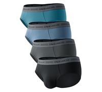 DAVID ARCHY Mens Briefs 40s Cotton Strech Underwear Good Fit Soft Breathable Moisture-Wicking Underpants 35mm Belt Men'S Boxer Shorts 3D Pouch Boxers For Men 4 Pack XL