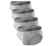 DAVID ARCHY Mens Briefs Bamboo Underwear Silky Smooth Lightweight Breathable Antibacterial Men's Boxer Shorts 3D Pouch 30MM Belt Boxers for Men 4 Pack Gray