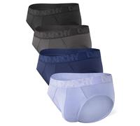 DAVID ARCHY Mens Briefs Bamboo Underwear Silky Smooth Lightweight Breathable Antibacterial Men's Boxer Shorts 3D Pouch Boxers for Men 4 Pack